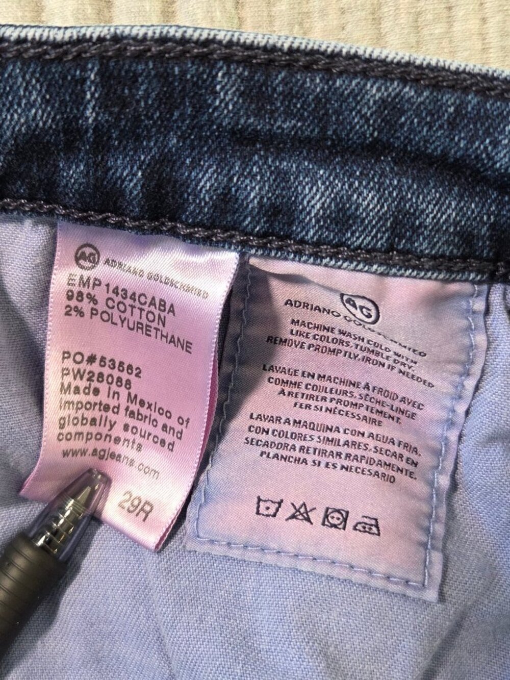 AG Adriano Goldschmied Prima Jeans Womens 29R Dark Wash Slim Cigarette Stretch D - Picture 7 of 10